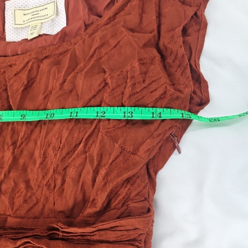 Anthropologie Moulinette Soeurs Guinevere Belted Boho Maxi Orange Dress Size 2P - Picture 10 of 16